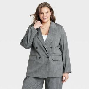 A New Day Double Breasted Pinstripe Blazer, Size XXL - NWT
